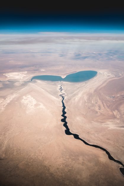 the Aral sea from low orbit