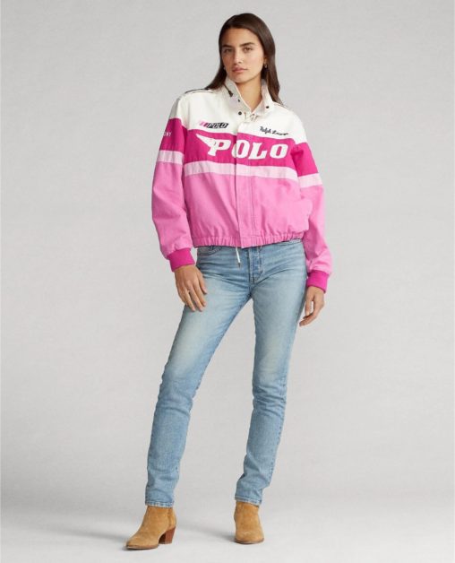 A model wearing a Pink Pony jacket.