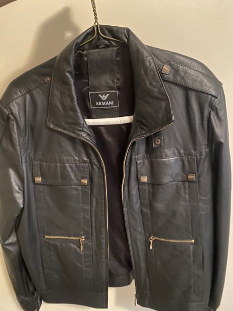 A Fake Armani leather jacket