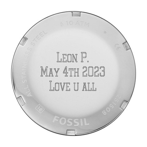 Engraving on a Fossil watch