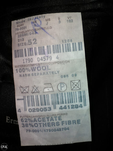 A fake Ermenegildo Zegna care label