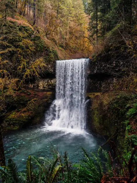 A waterfall