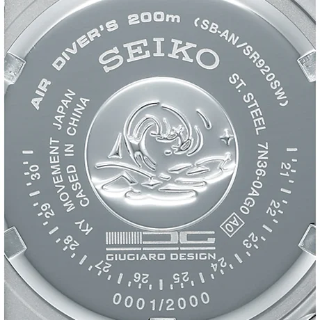 Caseback of the SR920SW watch.